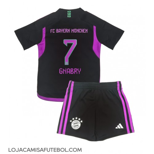 Camisa de Futebol Bayern Munich Serge Gnabry #7 Equipamento Secundário Infantil 2023-24 Manga Curta (+ Calças curtas)